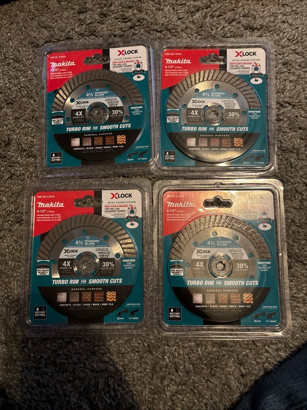 Makita 4-1/2" X-Lock Turbo Rim Diamond Blade - Black/Teal